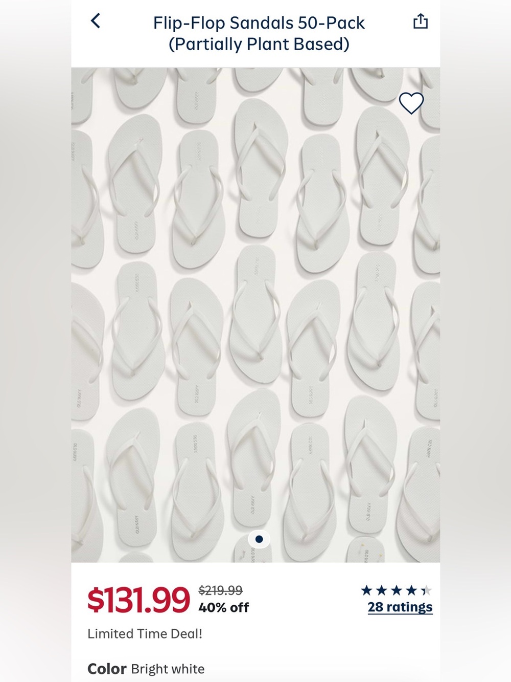 Flip-flop Sandals -Bright White -50pk